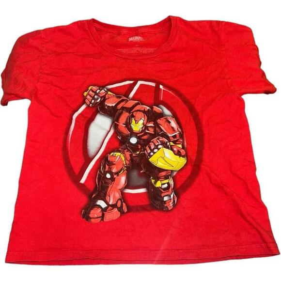 Boys Marvel Iron Man T-Shirt Red Size S (7) - Picture 1 of 2